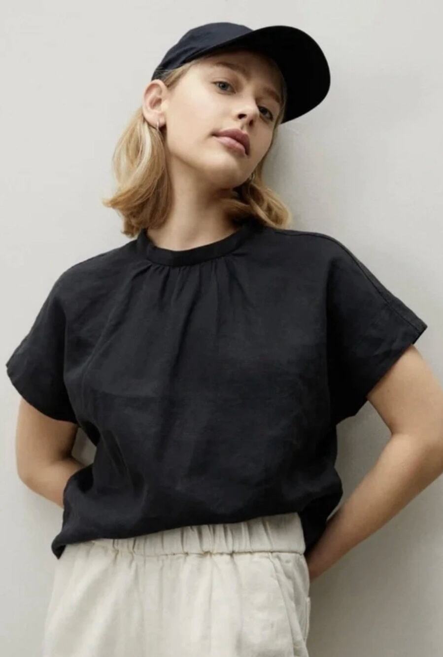 Everlane Linen Boxy Top Womens 8 Drape Quiet Luxury Breathable Lagenlook